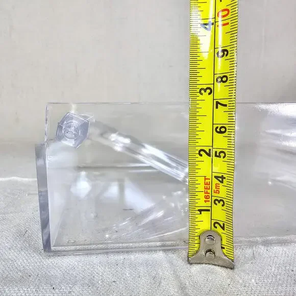 Vintage Clear Lucite Plastic Napkin Holder Butler Mod Retro 7" x 7" NIB USA Made - Picture 9 of 10